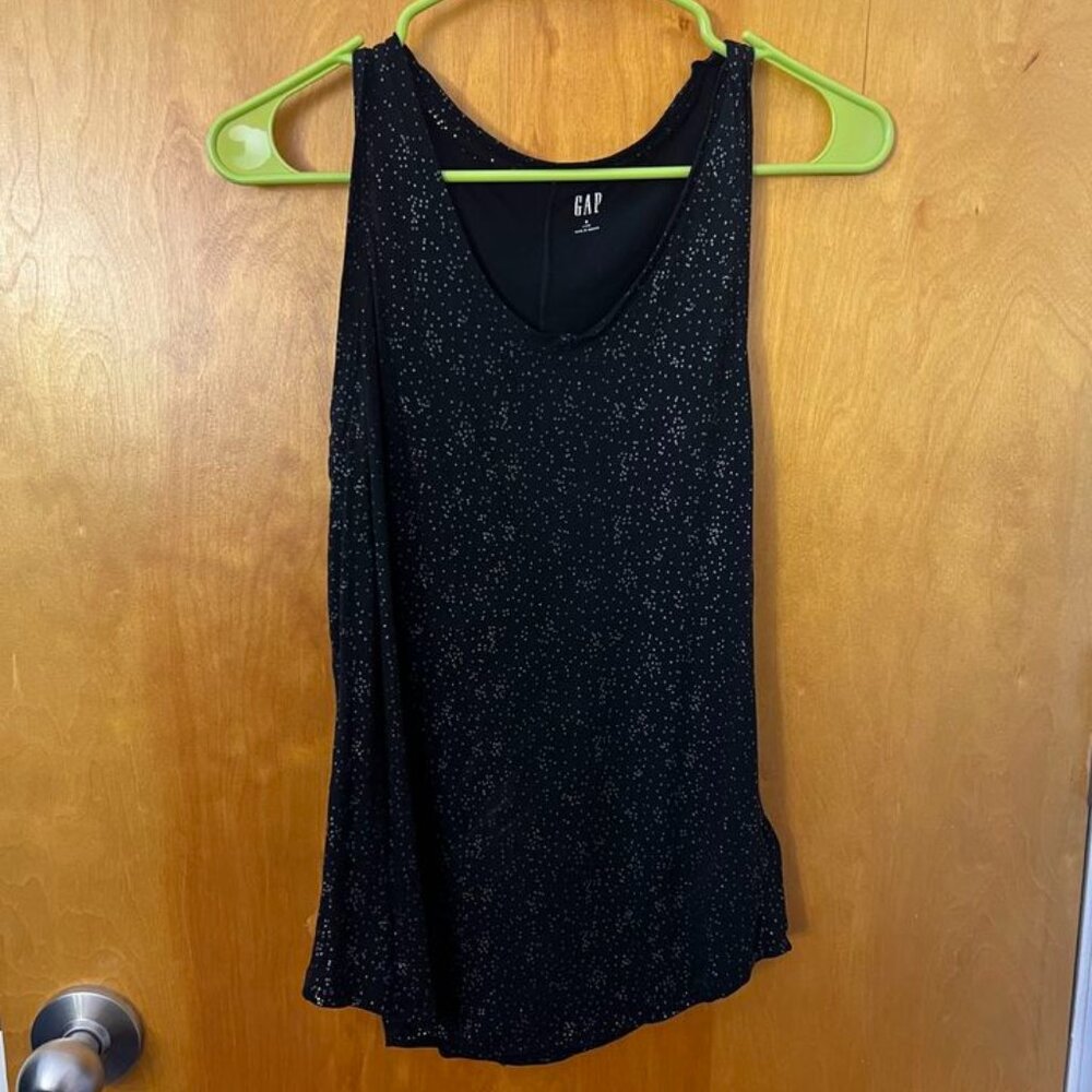 Gap black and gold luxe specked sleeveless top (size S, lightly used)